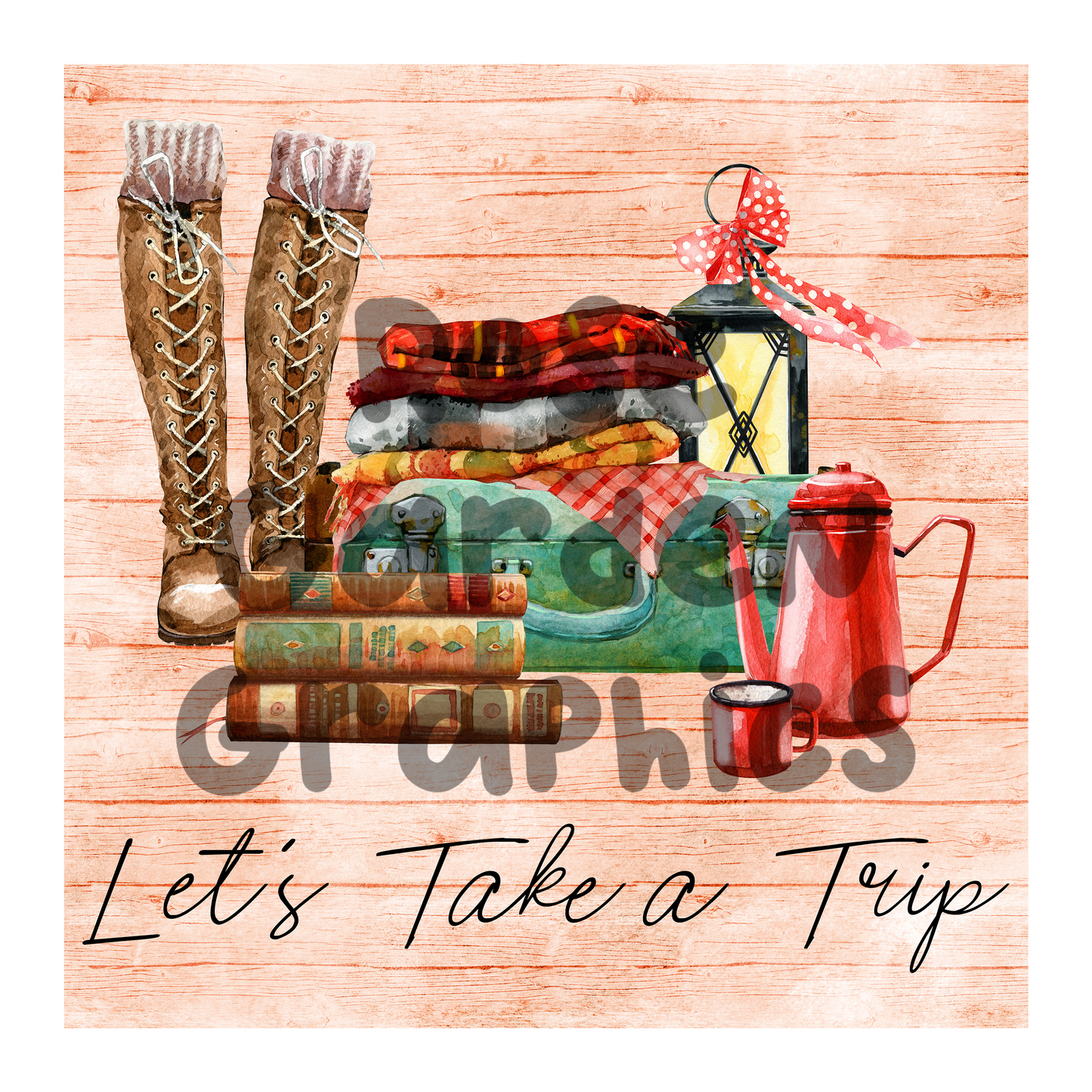 Fall Trip "Let's Take a Trip" 2 PNGs Bundle