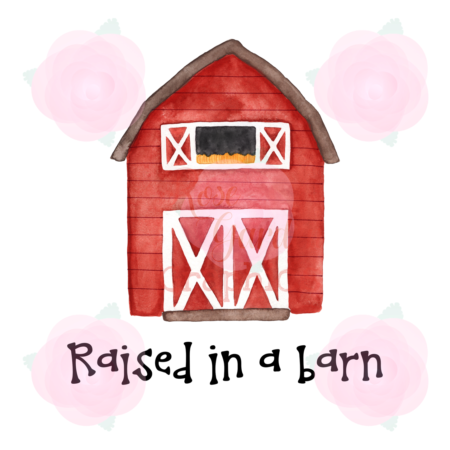 Animales de granja de acuarela "Criados en un granero" PNG