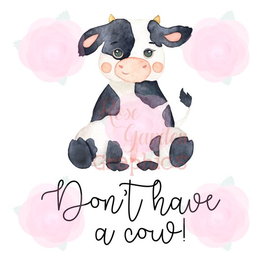 Acuarela Animales de Granja "No tengas vaca" PNG