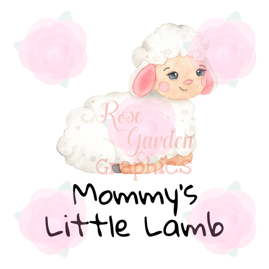 Watercolor Farm Animals "Mommy's Little Lamb" PNG