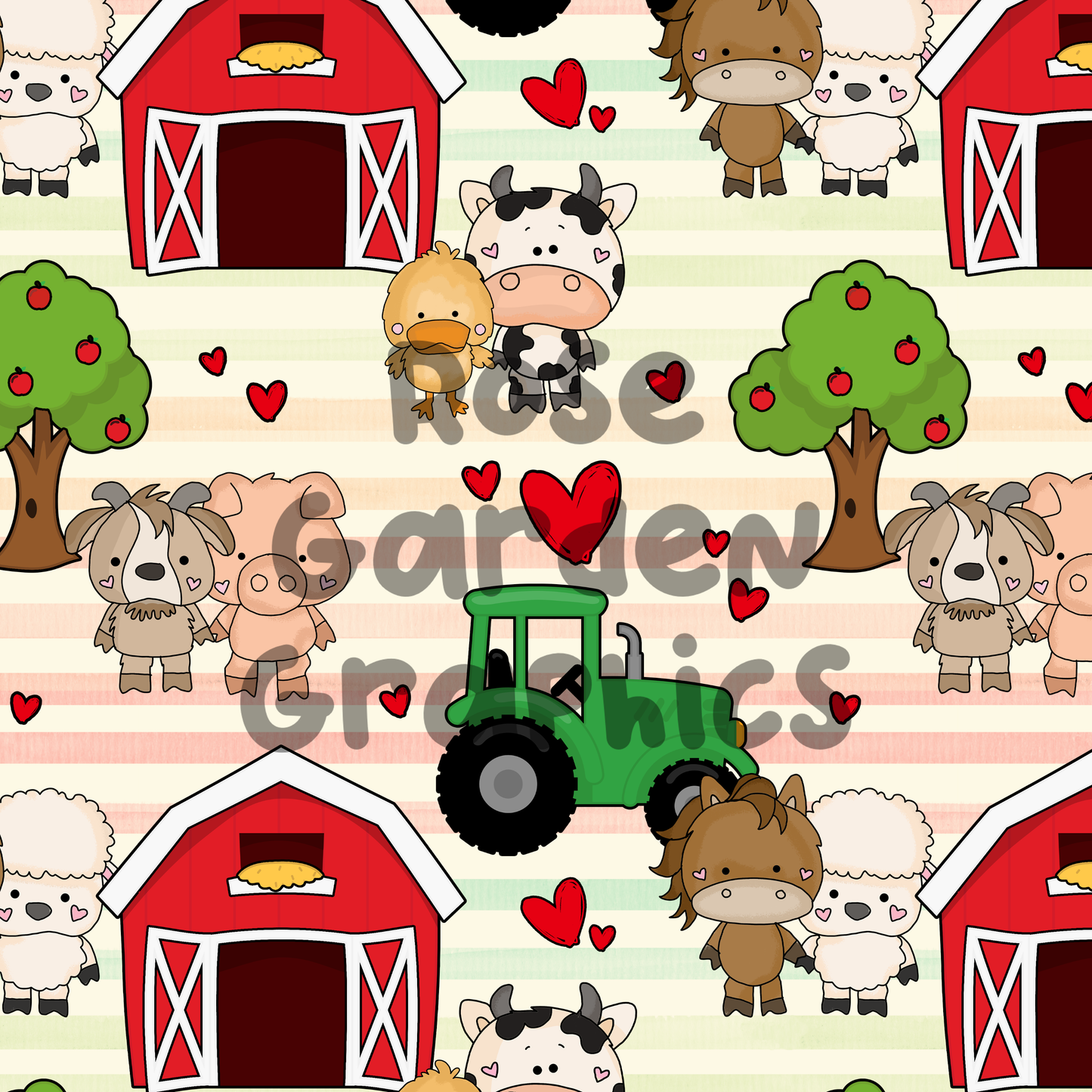 Farm Friends Seamless Image