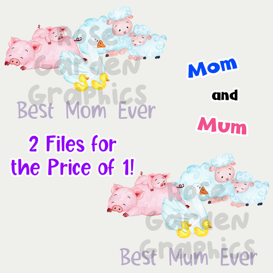 Farm Moms/Mums "Best Ever" 2 PNGs