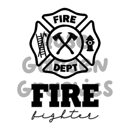 Firefighter Collage "FIRE fighter" PNG