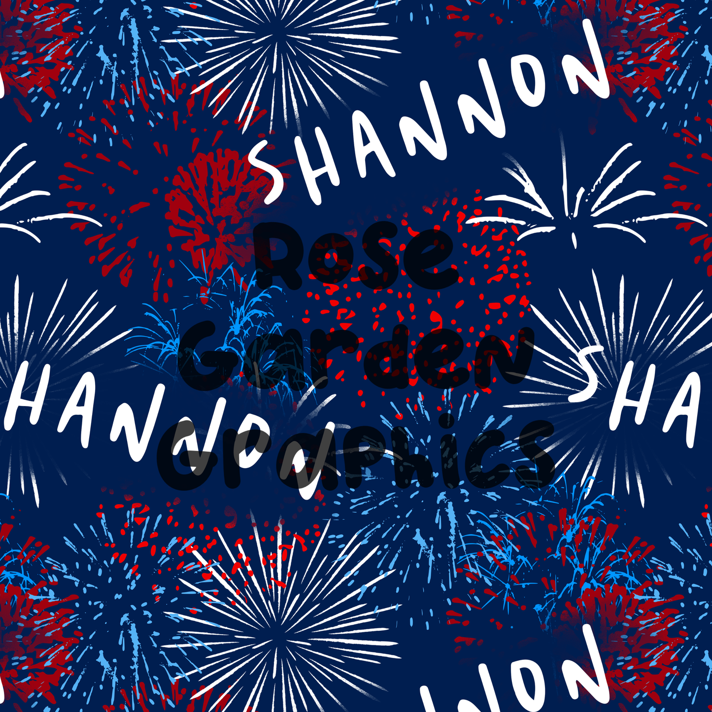 Firework Bursts Custom Name Seamless File ($5 per name file)