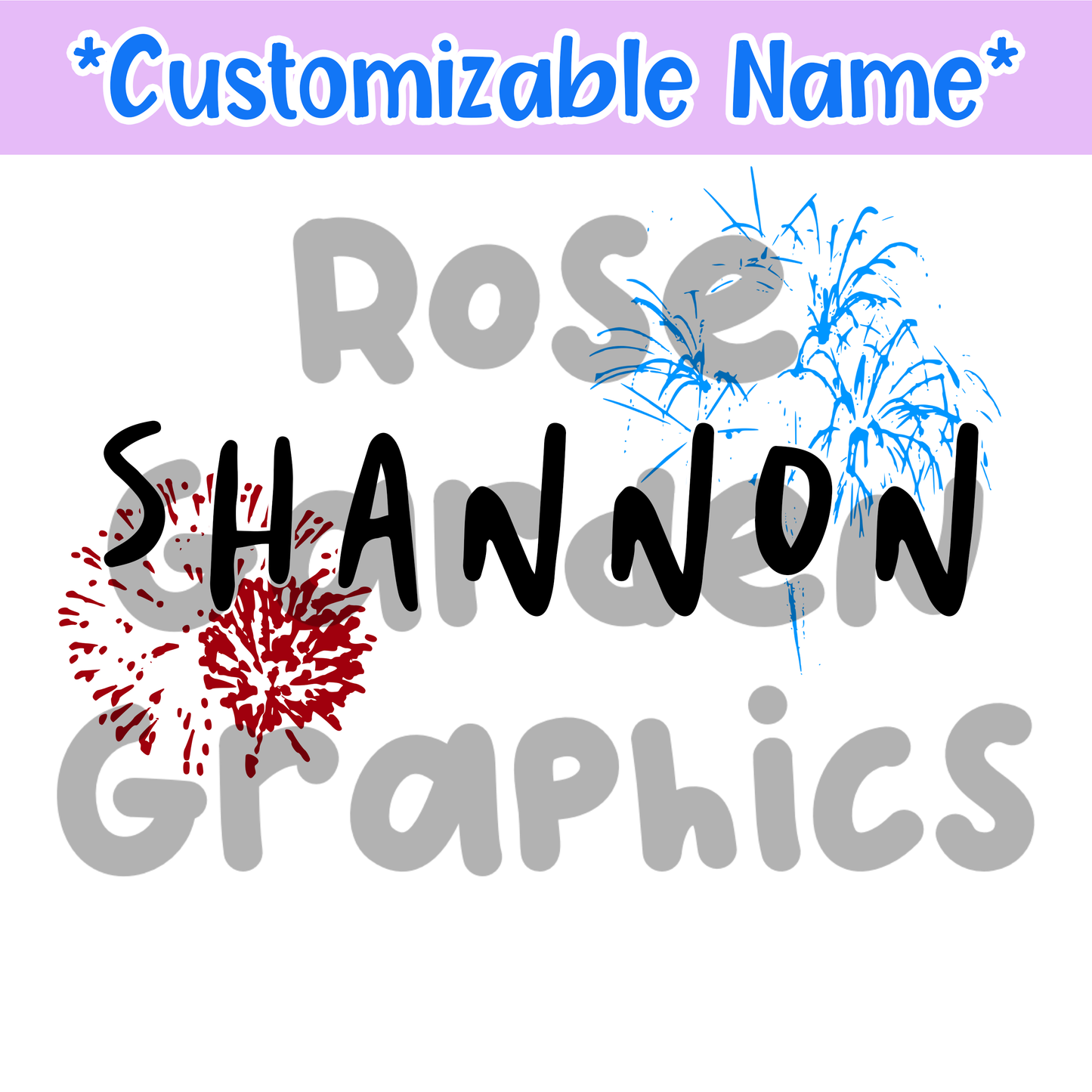 Explosiones de fuegos artificiales Nombre personalizado PNG ($5 por archivo de nombre)