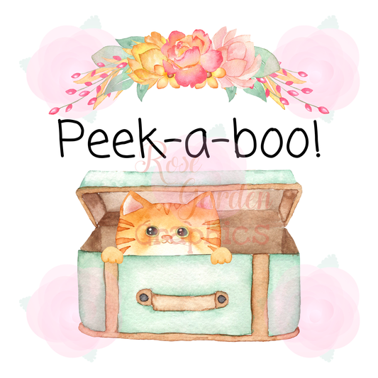 Floral Kittens "Peek-a-boo!" PNG