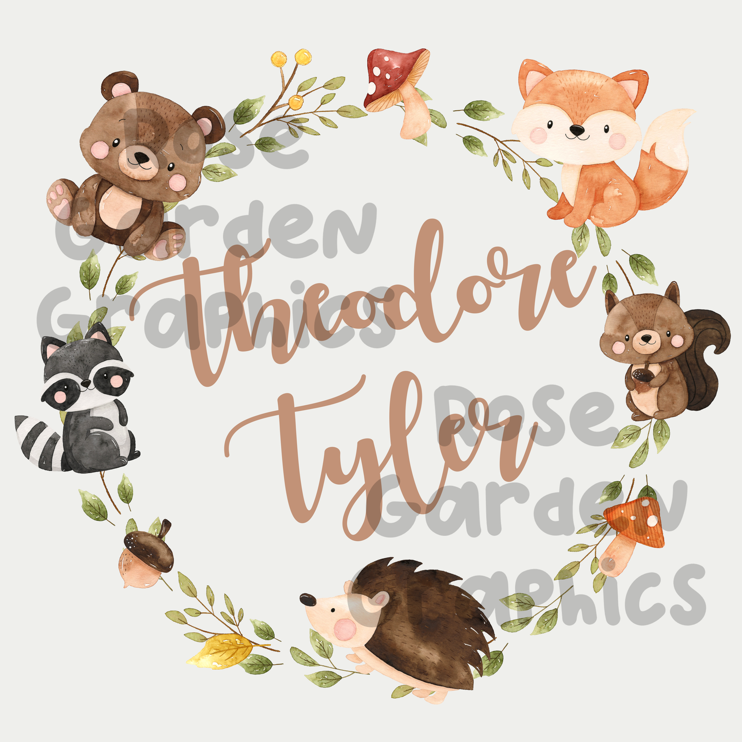 Forest Animals Custom Name PNG ($5 per name file)