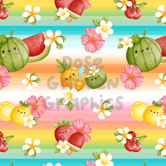 Fruity Floral Seamless Image