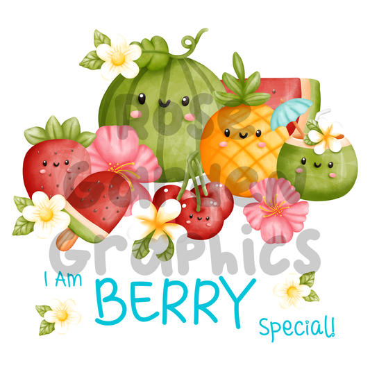 Fruity Floral "I Am Berry Special" PNG