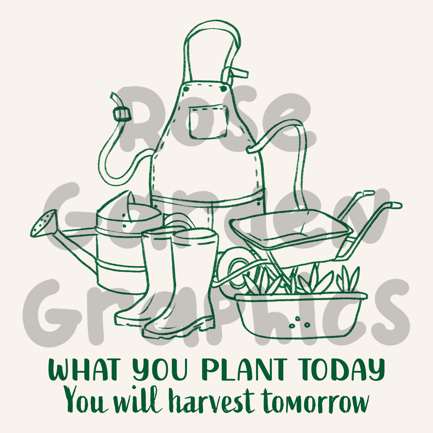 Garden Gingham "What You Plant Today, You Will Harvest Tomorrow" PNG