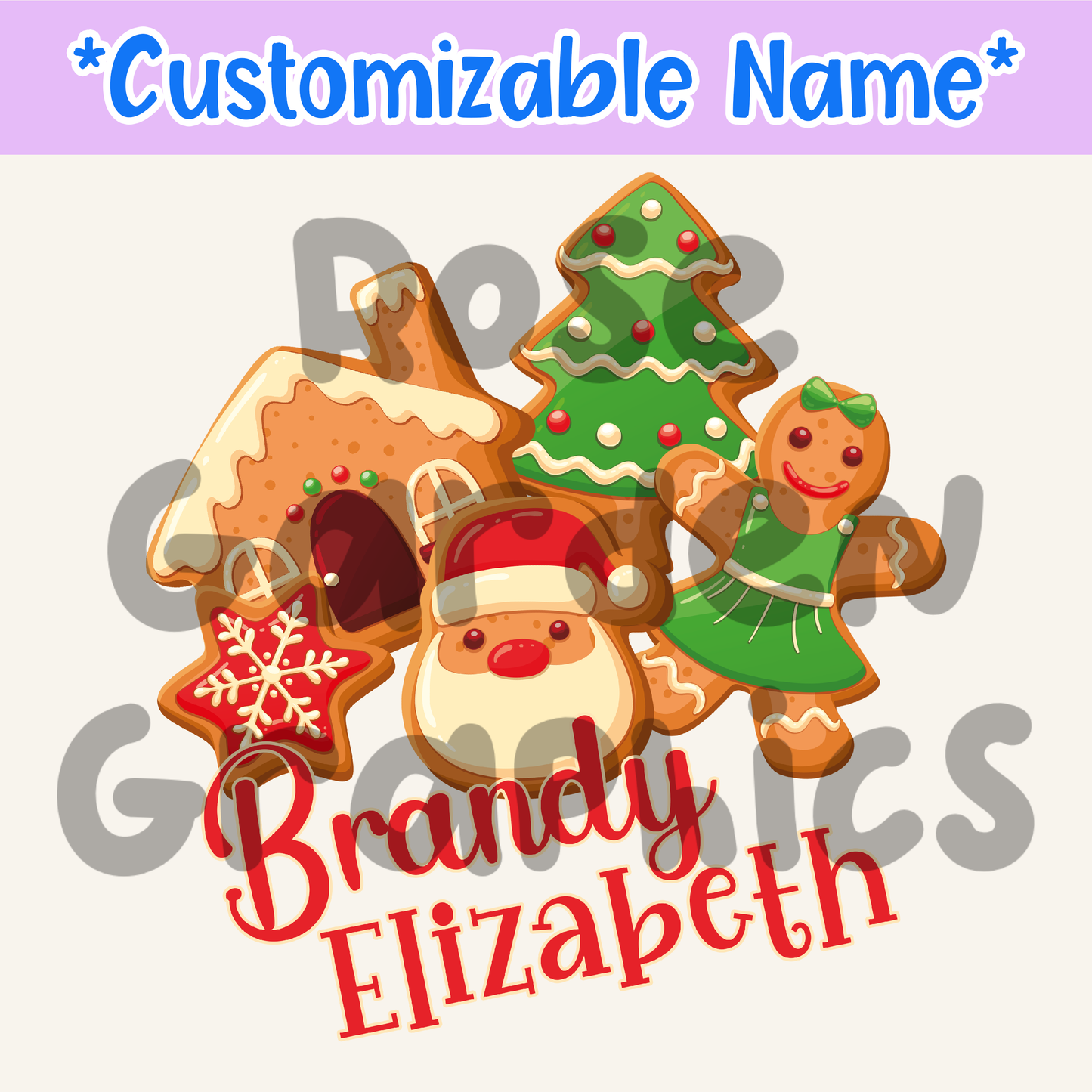 Gingerbread Buddies Pink Nombre personalizado PNG ($5 por archivo de nombre)