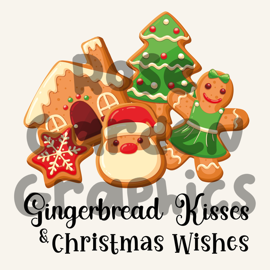 Gingerbread Buddies "Gingerbread Kisses & Christmas Wishes" PNG