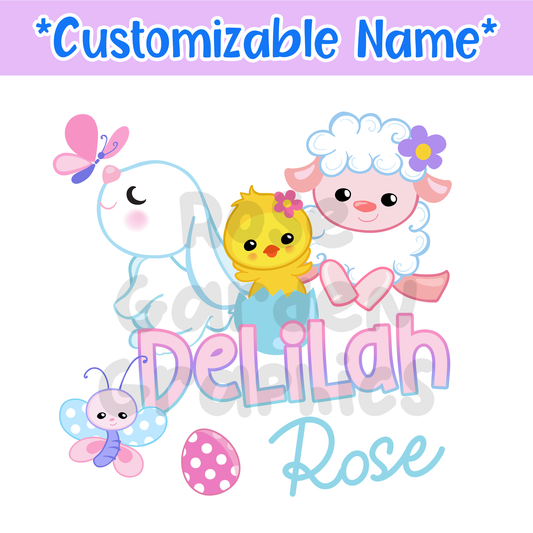 Nombre personalizado de Girly Easter PNG ($5 por archivo de nombre)