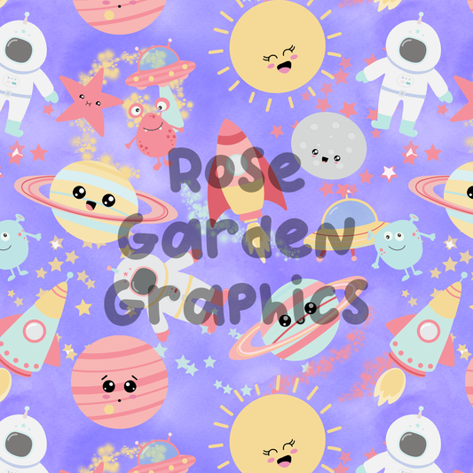 Girly Outer Space Seamless Image