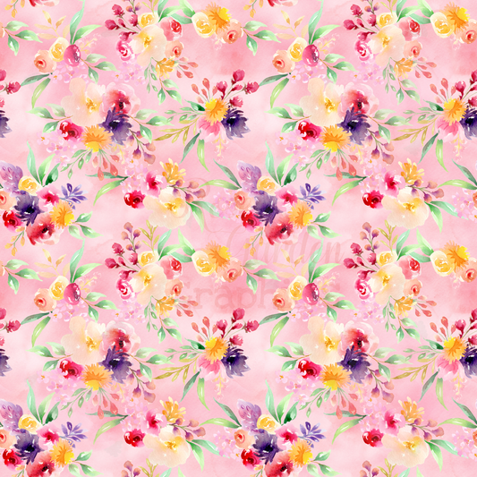 Watercolor Floral 1 Seamless Image