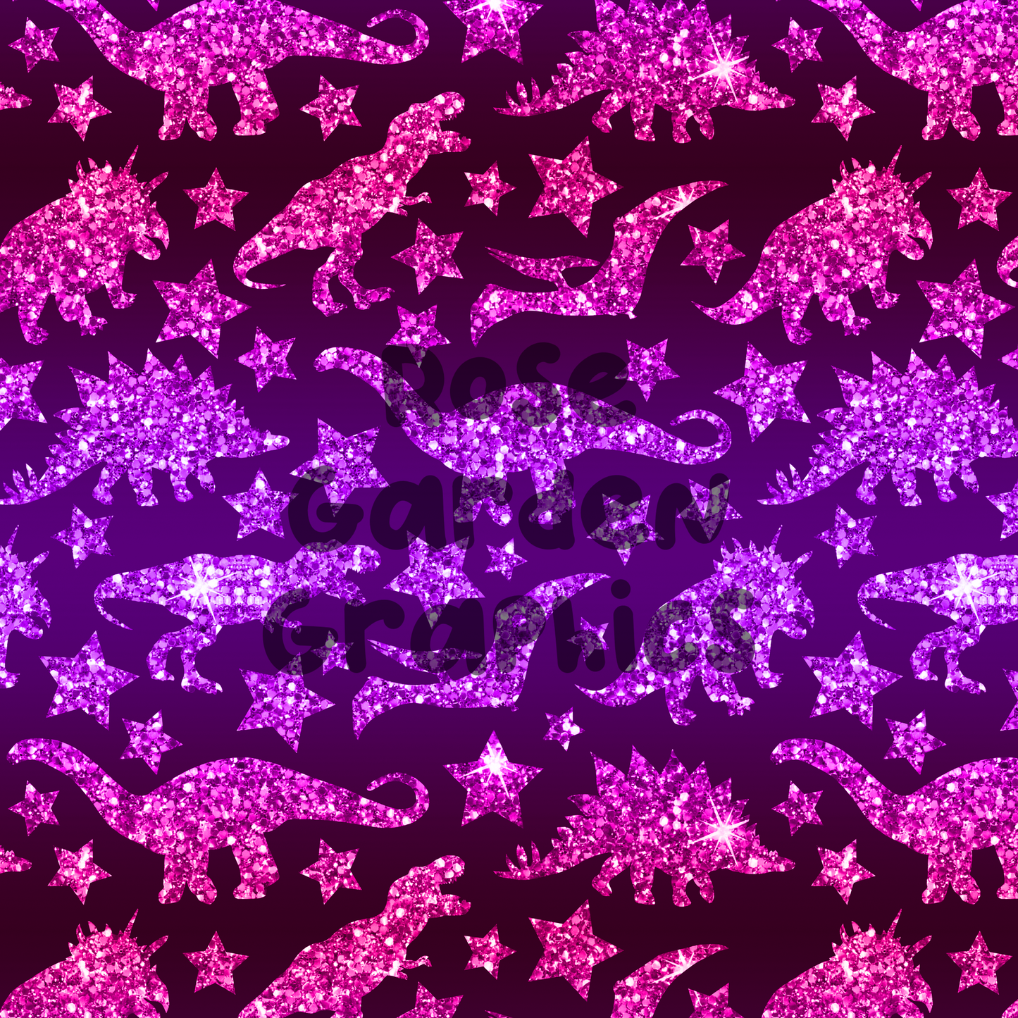 Glitter Dinos (Pink and Purple) Seamless Image