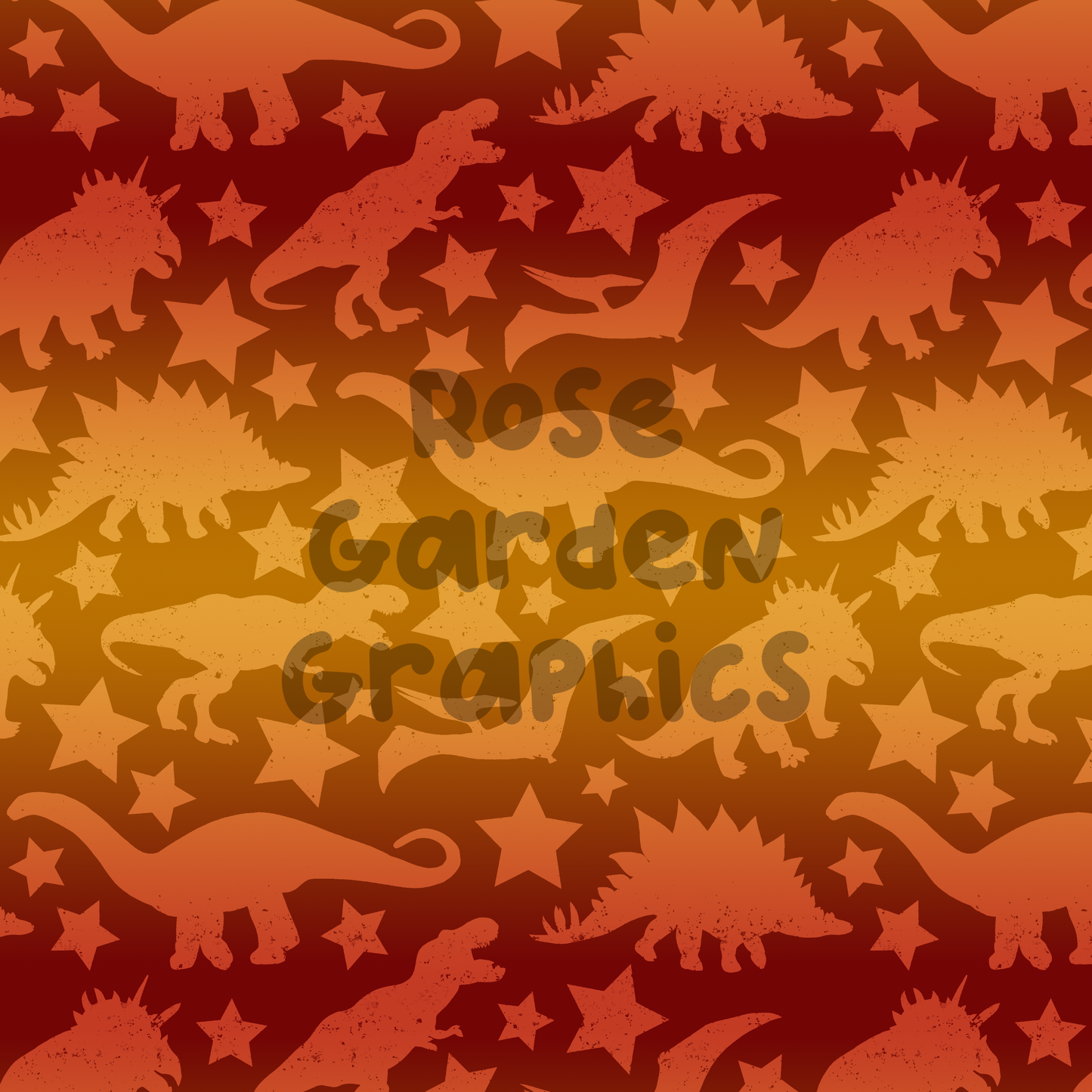 Gradient Dinos (Red and Orange) Seamless Image