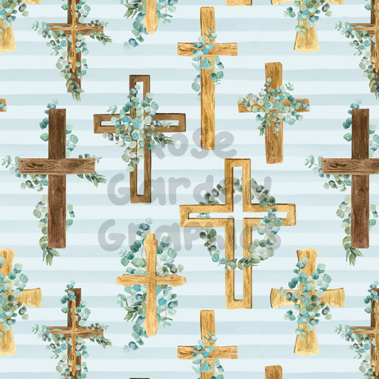 Greenery Crosses Seamless Image