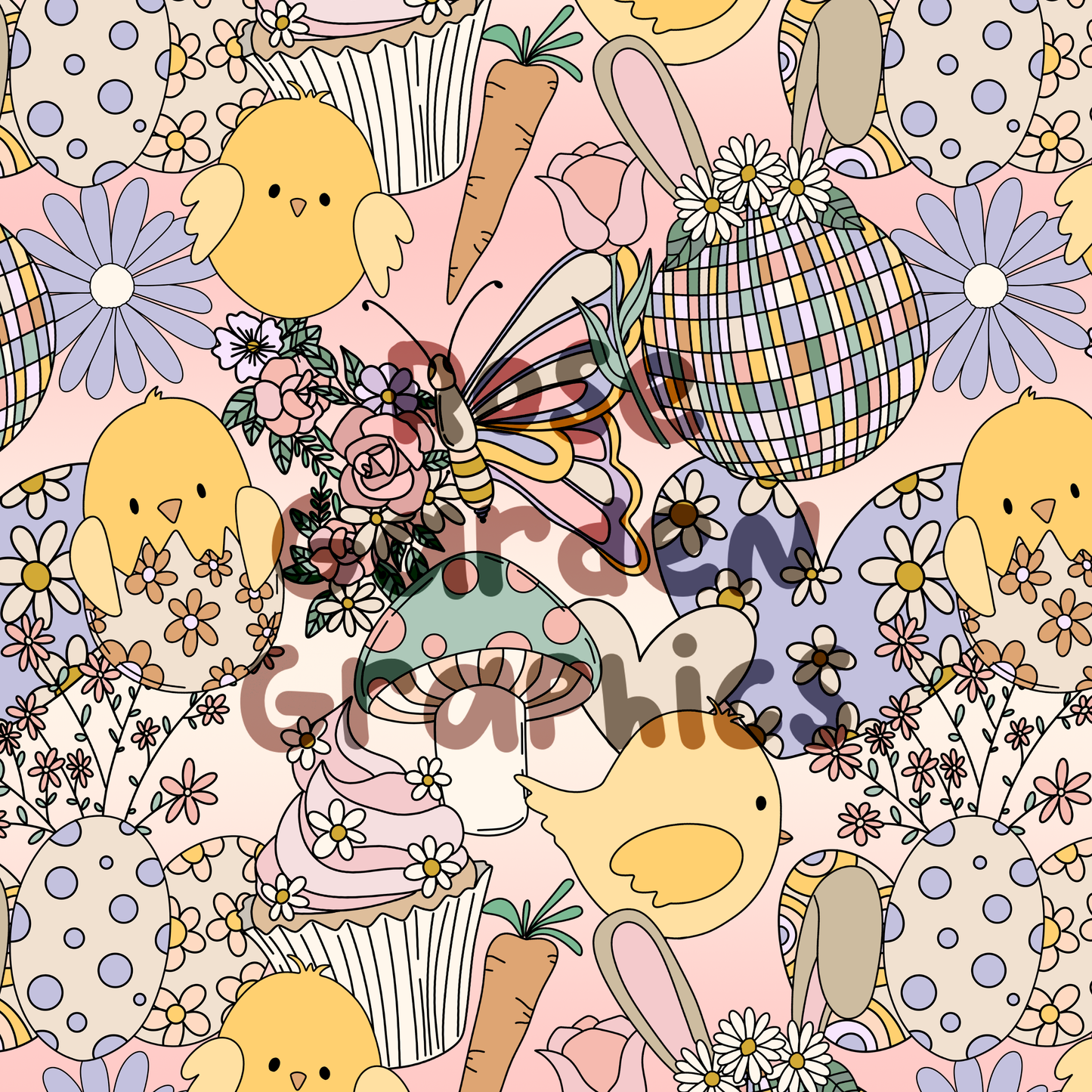 Groovy Easter Seamless Image