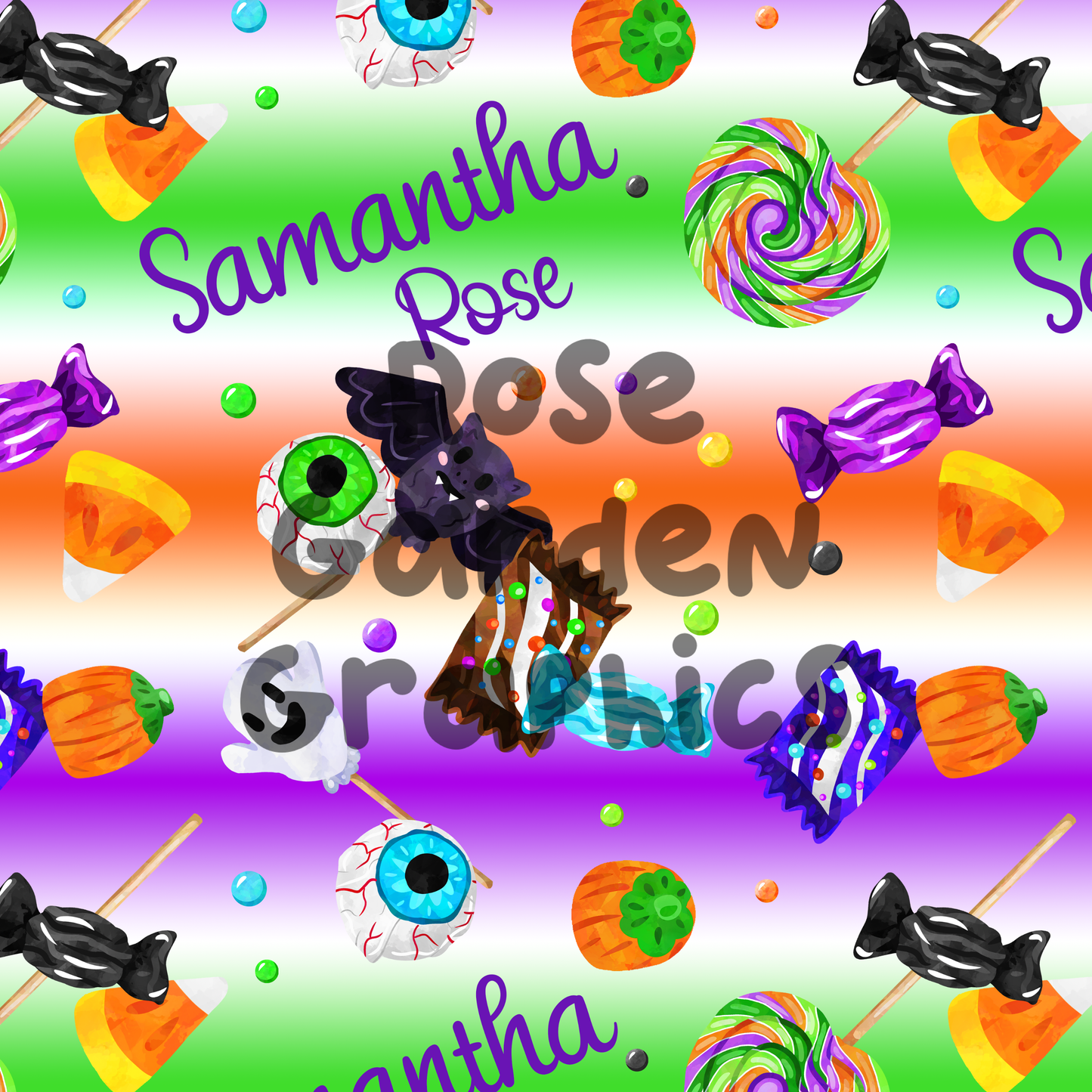 Imagen transparente con nombre personalizado de dulces de Halloween ($5 por archivo de nombre)