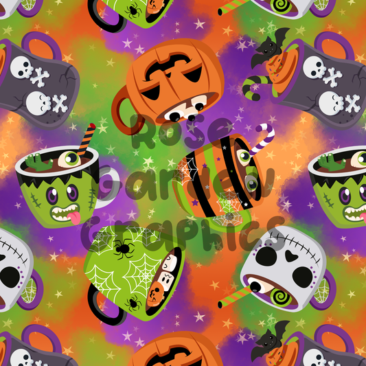 Halloween Mugs Seamless Image