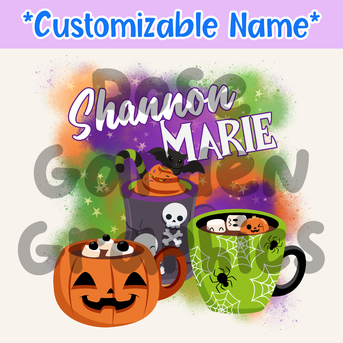 Tazas de Halloween Nombre personalizado PNG ($5 por archivo de nombre) 