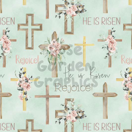 He is Risen Crosses Seamless Image