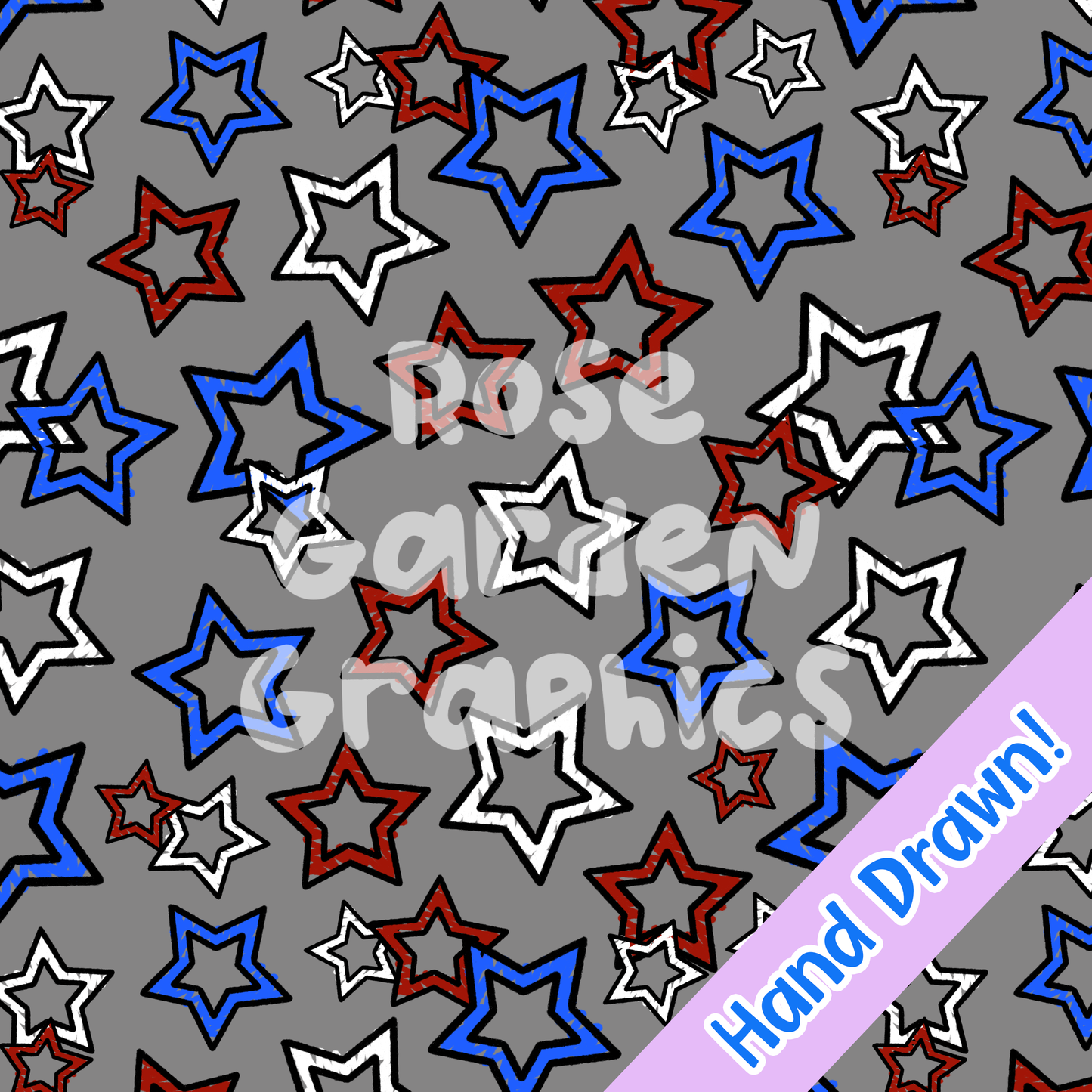 Hockey Crayon Stars Coordinating Seamless Image