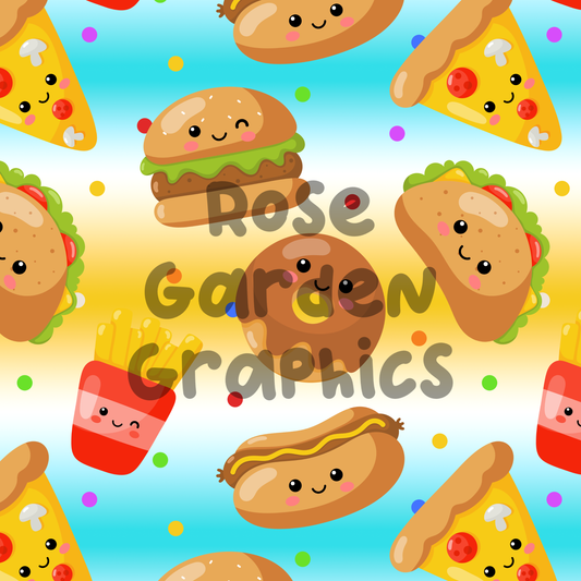 Kawaii Foods Seamless Image