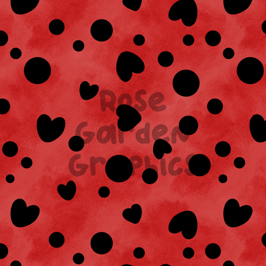 Ladybug Hearts Coordinate Seamless Image