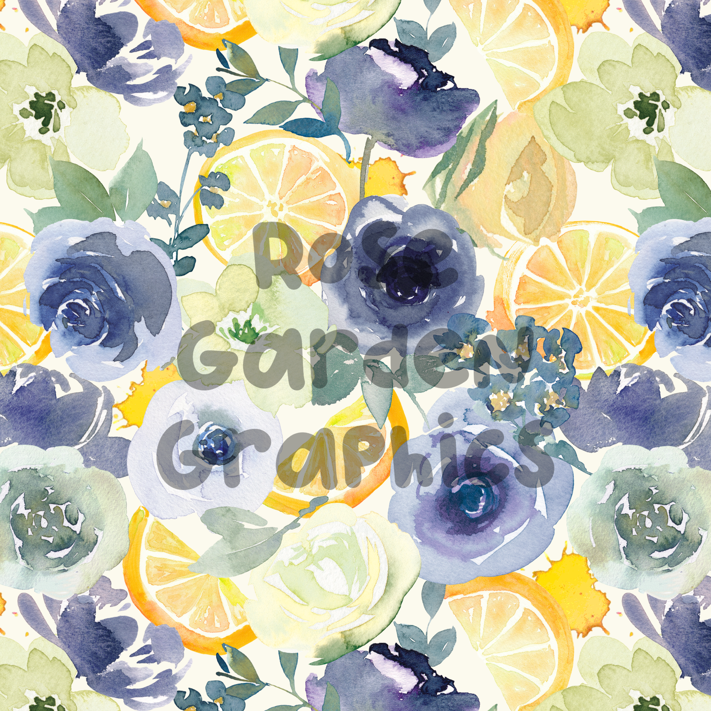 Lemon Floral Seamless Image