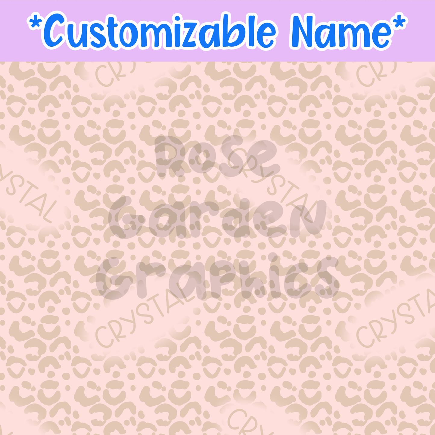 Leopard Print (Pink) Custom Name Seamless File ($5 per name file)