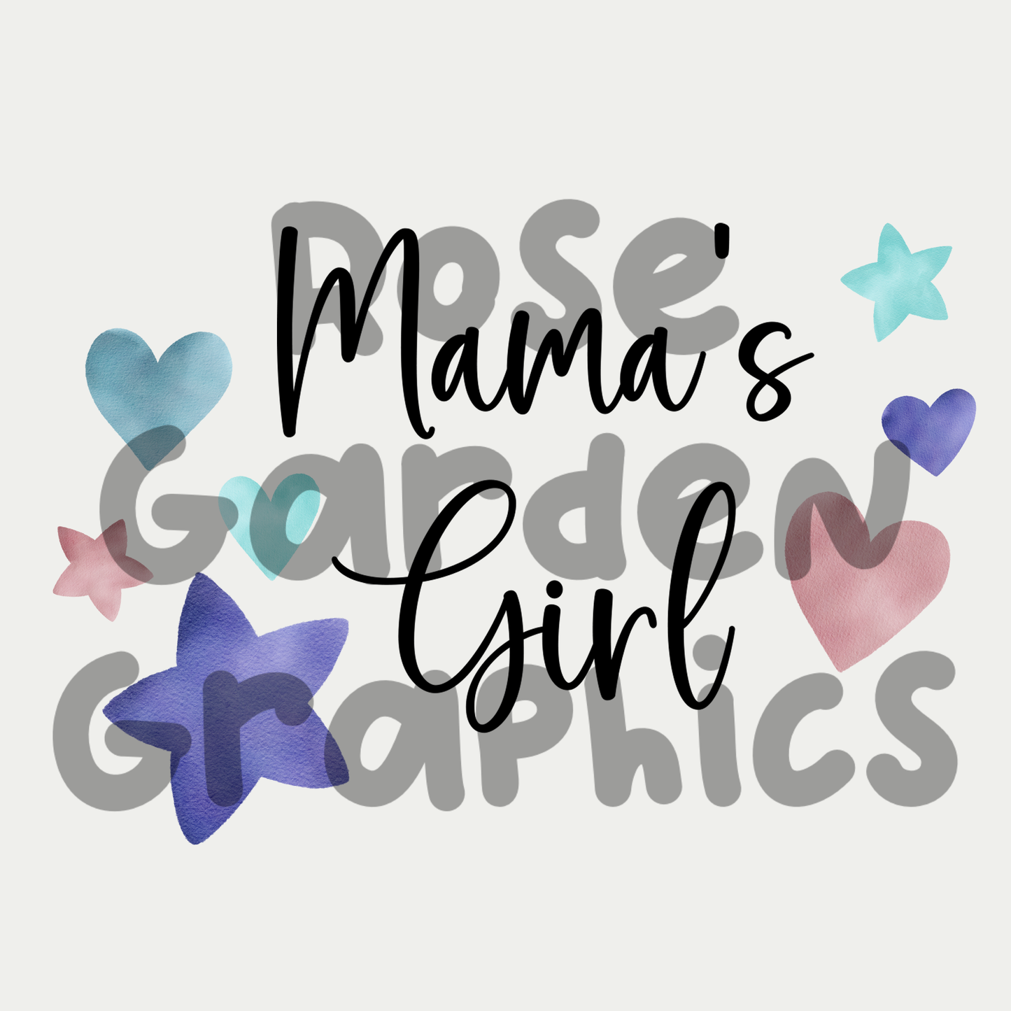 Estrellas de mar y corazones (rosa) "Daddy's Girl" y "Mama's Girl" 2 PNG