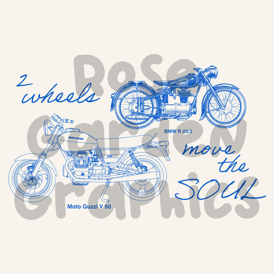 Motorcycles Sketch Blueprint "2 Wheels Move the Soul" PNG