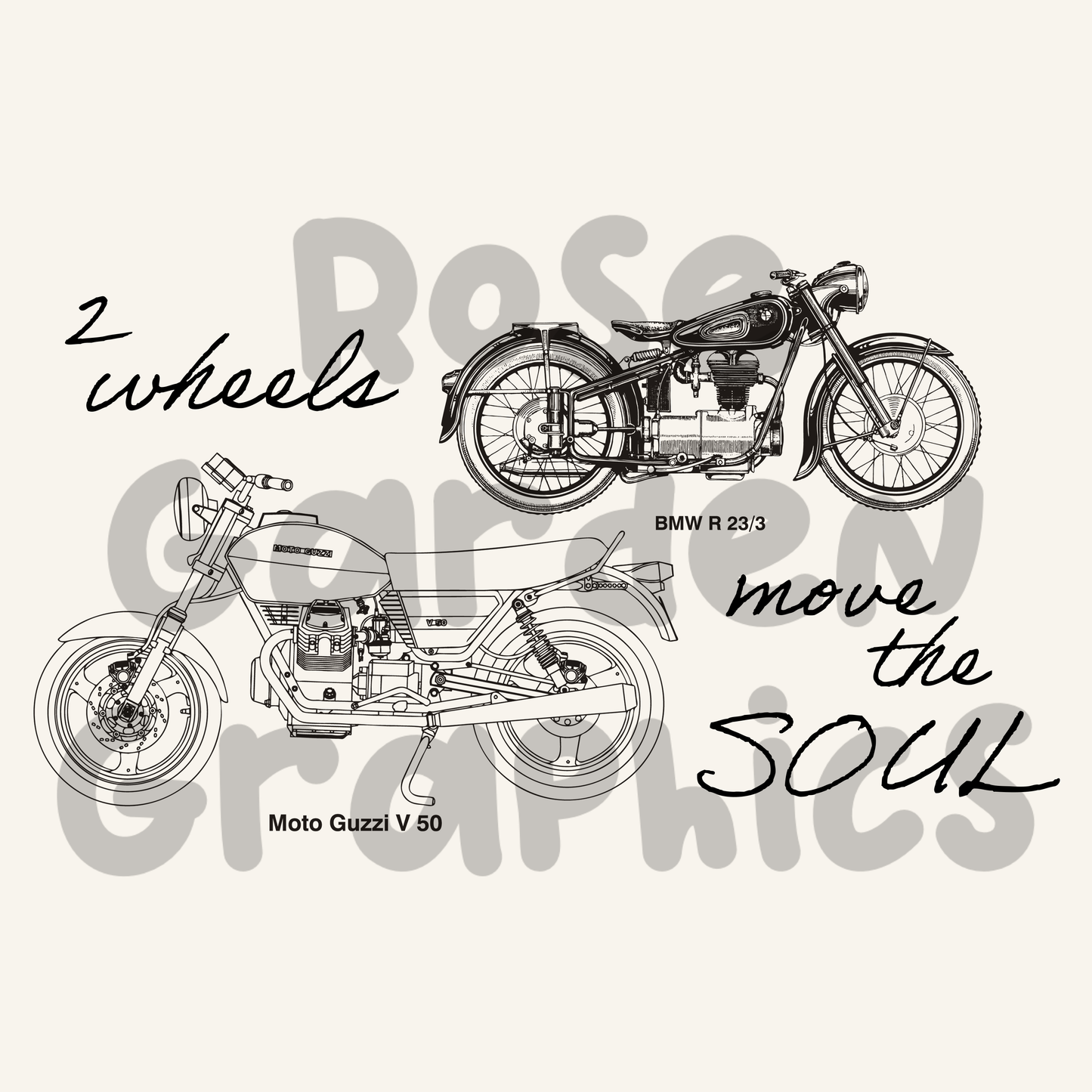 Motorcycles Sketch Paper "2 Wheels Move the Soul" PNG