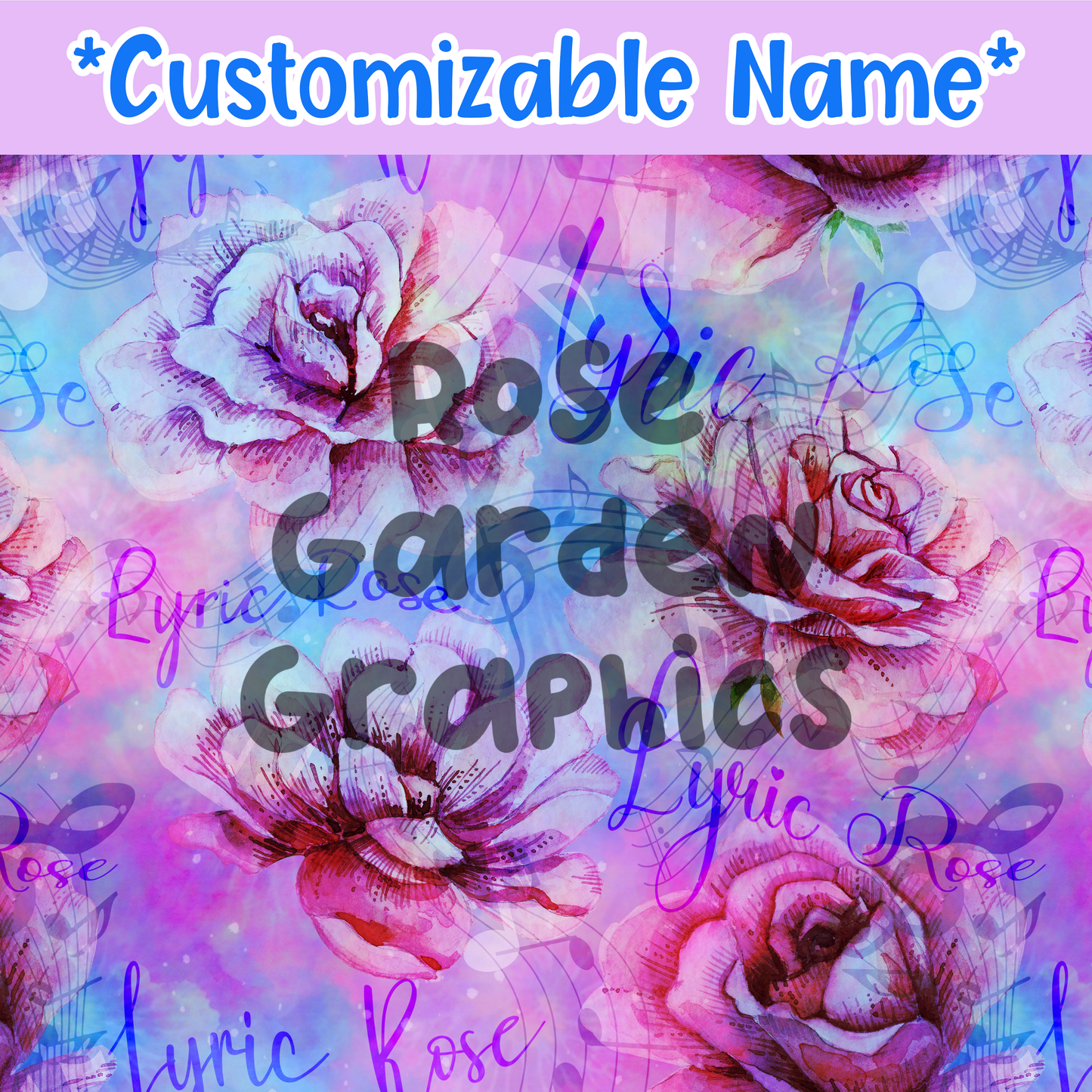 Archivo sin costuras con nombre personalizado de Musical Roses ($5 por archivo de nombre)