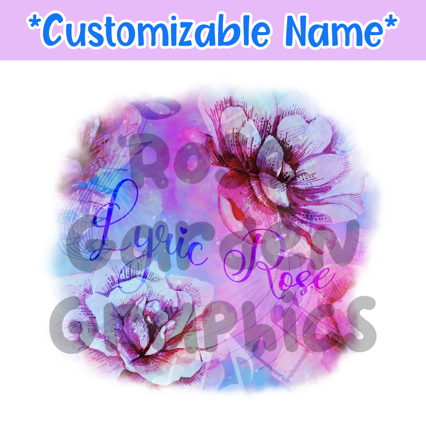 Musical Roses Custom Name PNG ($5 per name file)