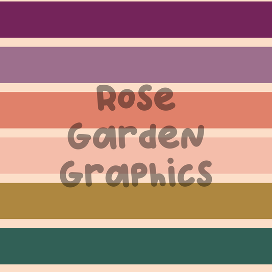 Muted Watercolor Floral Coordinating Stripes Seamless Image