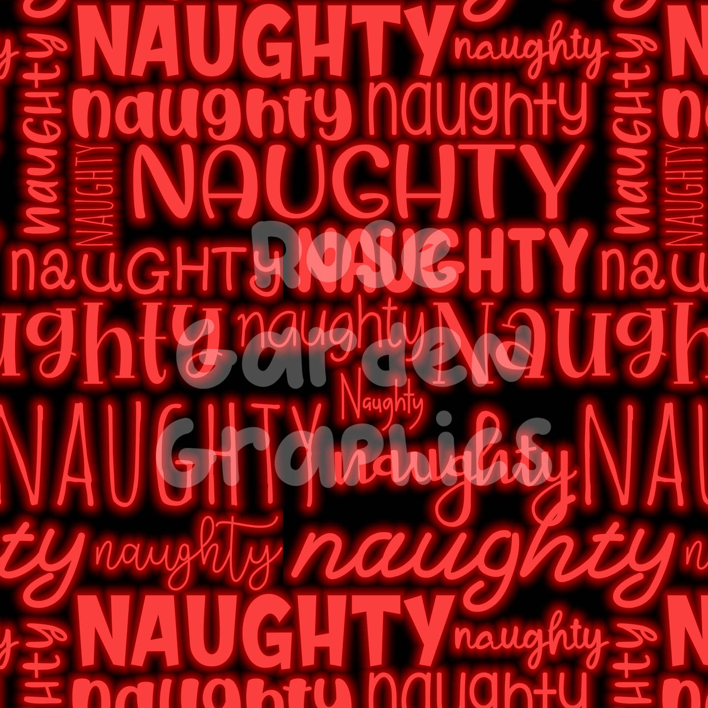 Naughty and Nice Glow Words 2 Seamless Images Bundle