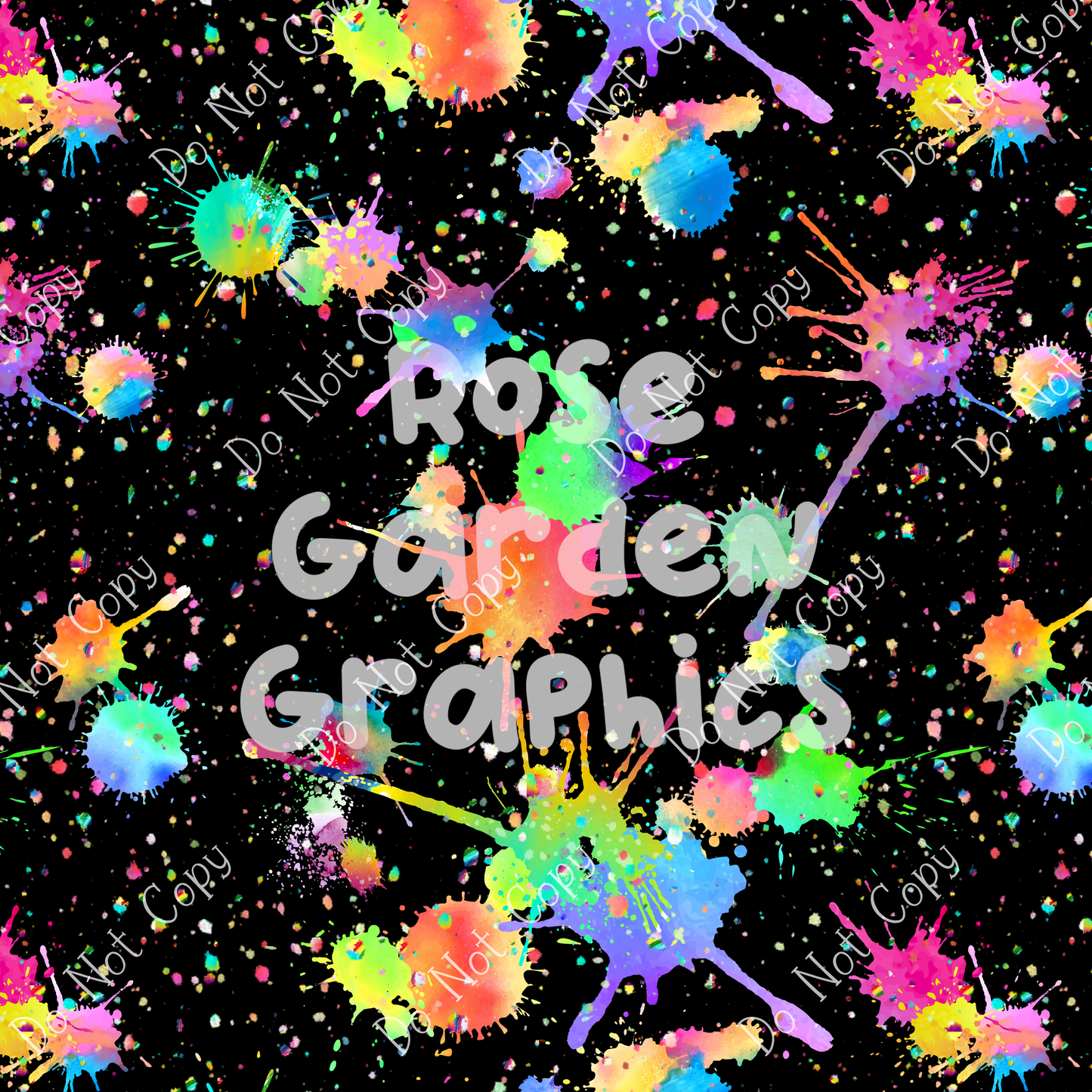 Neon Splatter Paint Spots Seamless Image Collection