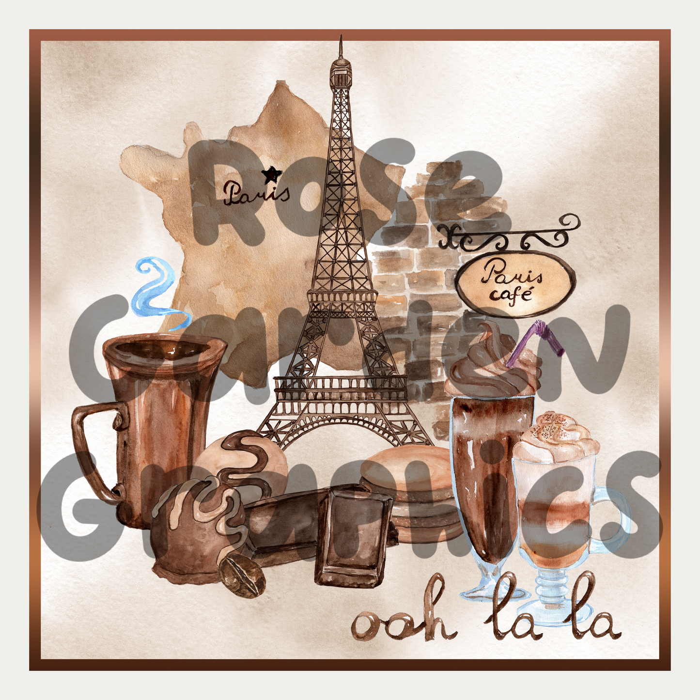 Paris Cafe Iced Coffee "Ooh La La" PNG