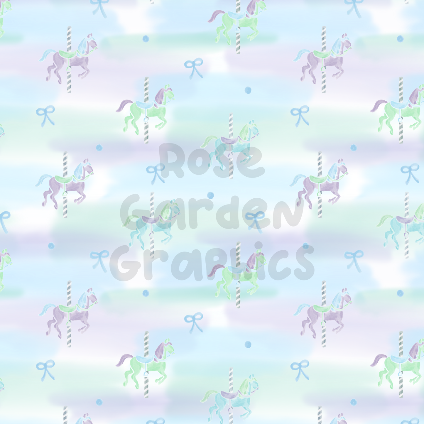 Pastel Carousel Cool Colors Seamless Image