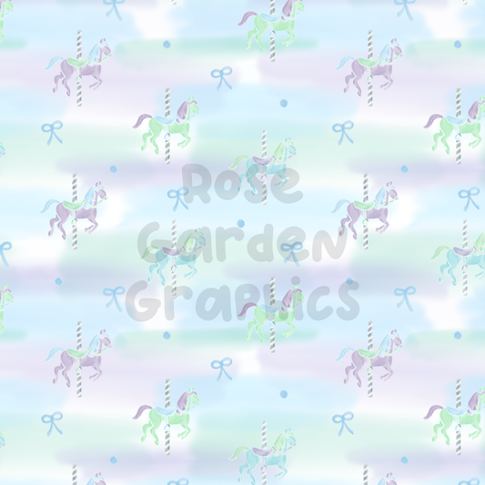 Pastel Carousel Cool Colors Seamless Image