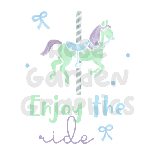 Pastel Carousel Cool Colors "Enjoy the Ride" PNG