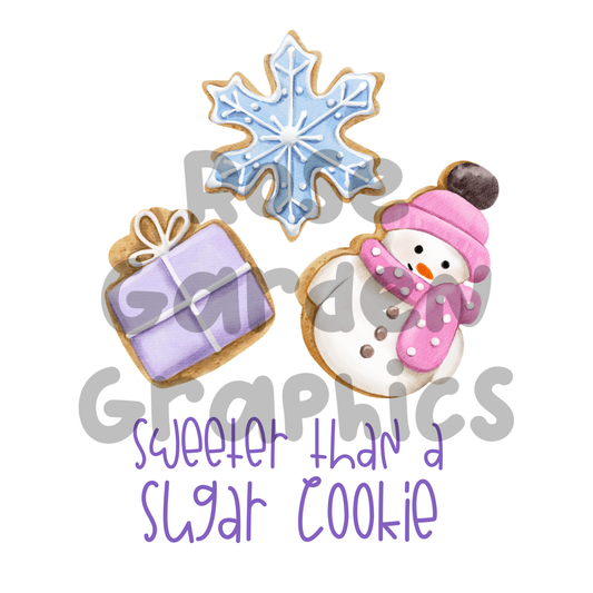 Galletas navideñas en colores pastel "Más dulces que una galleta de azúcar" PNG