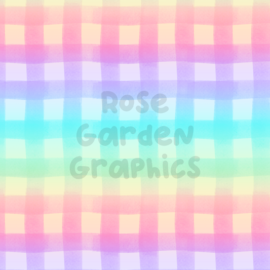 Pastel Gradient Gingham Seamless Image