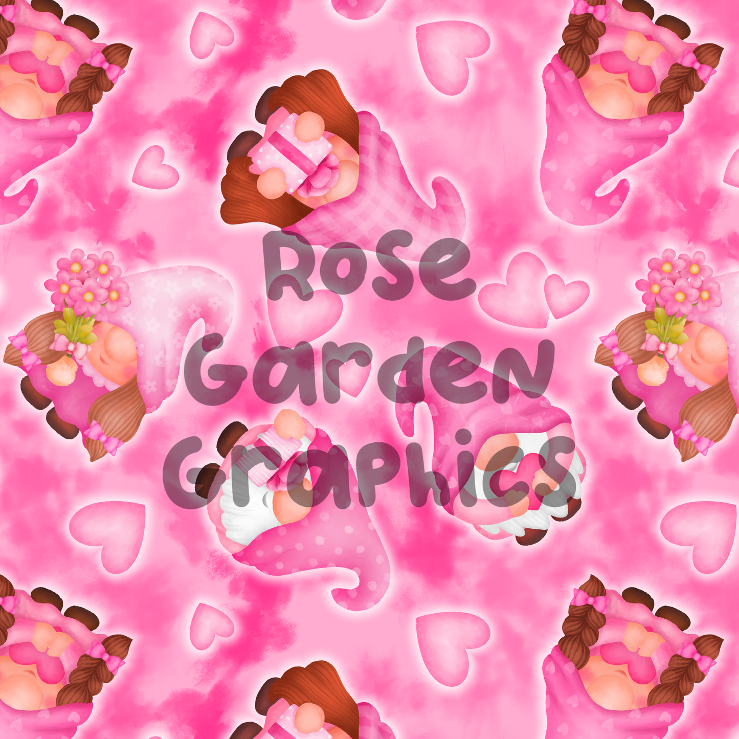 Pink Gnomes Seamless Image