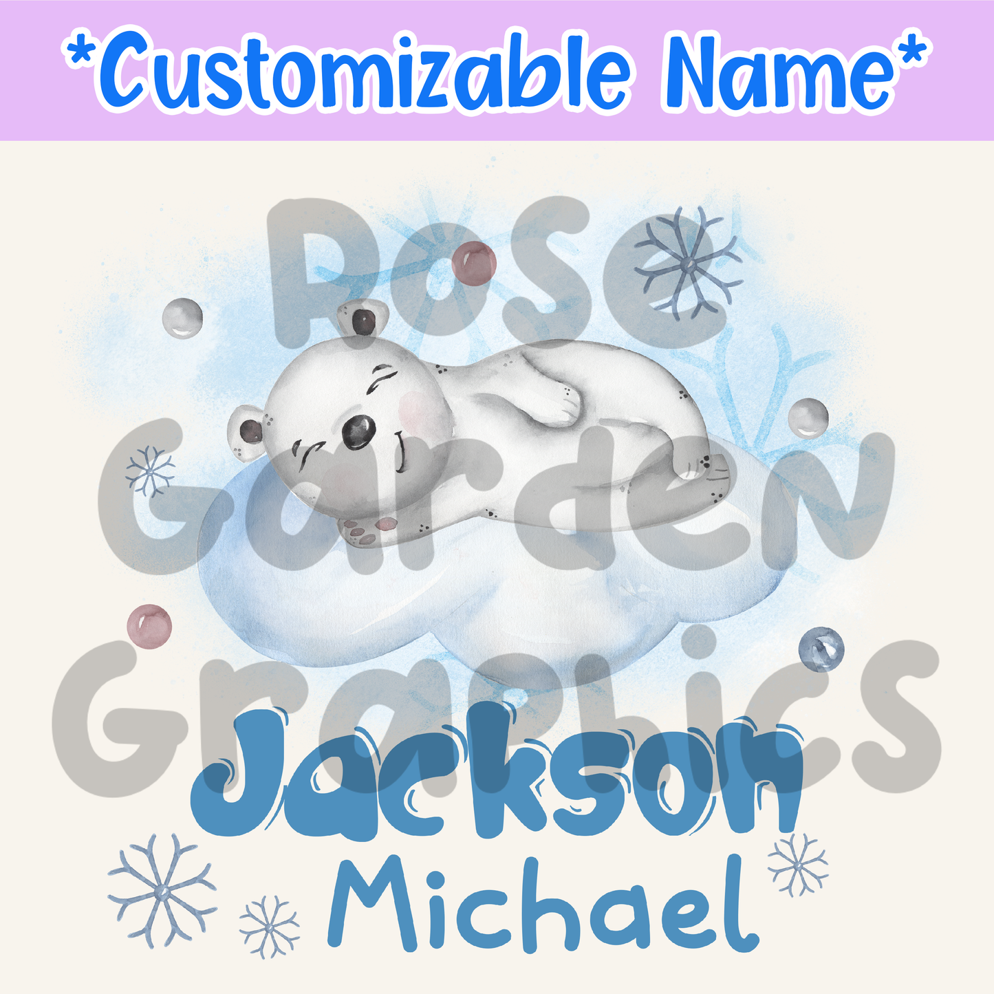 Polar Bear Fun Nombre personalizado PNG transparente ($5 por archivo de nombre)