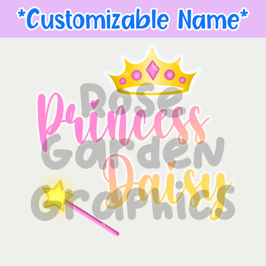 Nombre personalizado de princesa PNG ($5 por archivo de nombre)