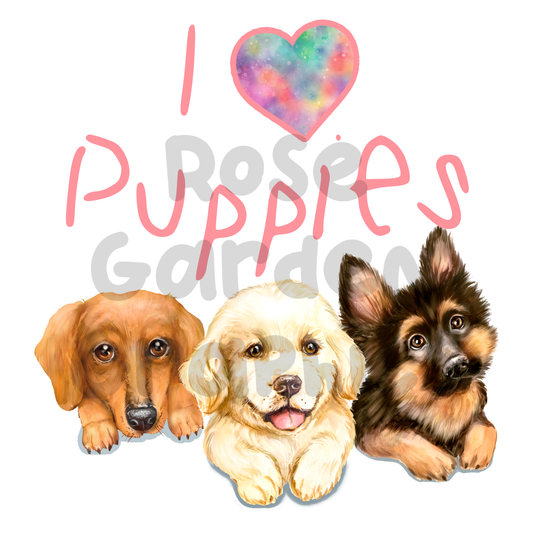 Amor de cachorros "I Heart Puppies" PNG